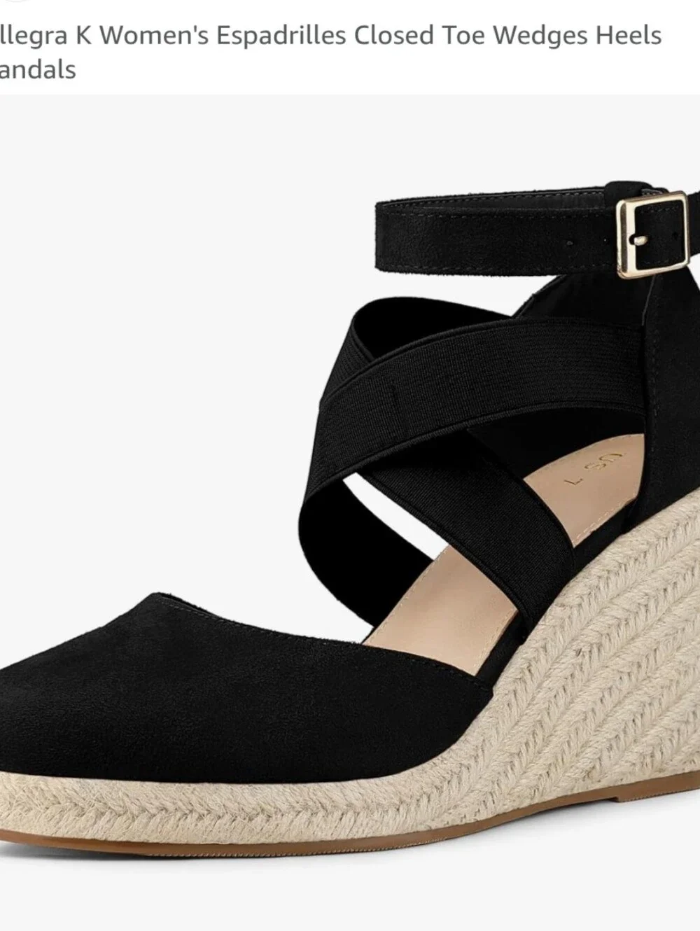 NEW Black Espadrilles Wedges Sandals Size 7